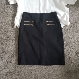Banana Republic black cotton pencil skirt